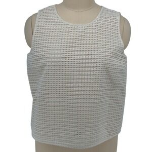 Gap Shell Top White Embroidered Crochet‎ Dot Sleeveless XXL